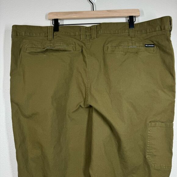 Columbia Men's Green Beige Flex ROC Canvas Cargo Utility Stretch Pants 48x32 - Picture 6 of 15